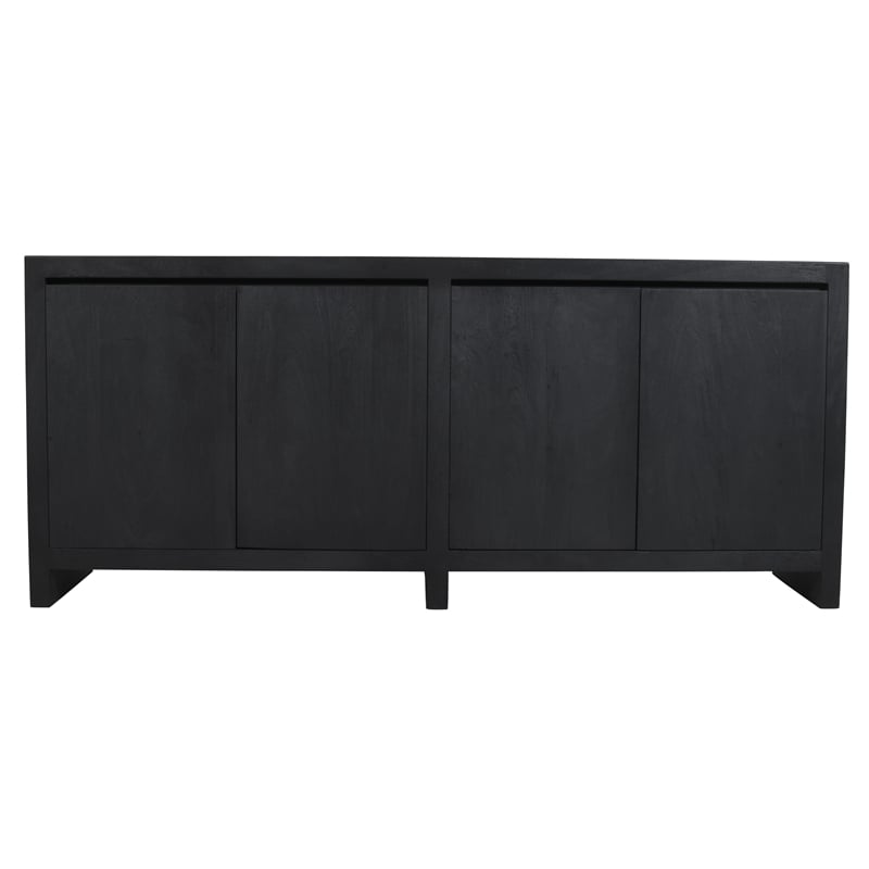 Argyle 4-Door Sideboard in Modern Graphite Black Finish on Reclaimed Solid Wood
