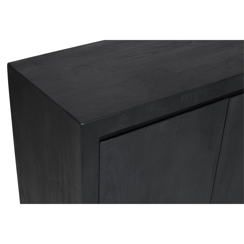 Argyle 4-Door Sideboard in Modern Graphite Black Finish on Reclaimed Solid Wood