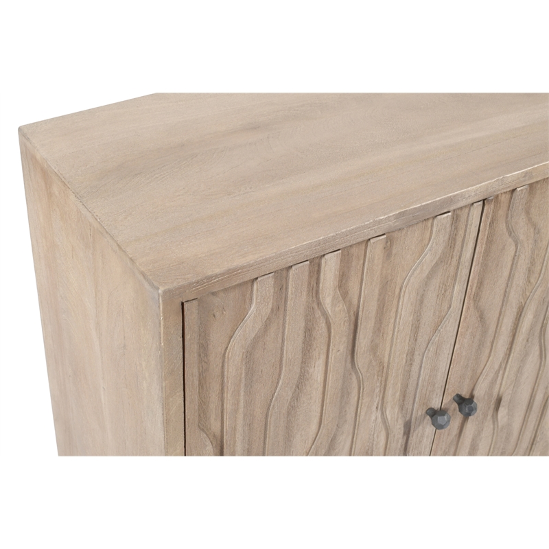 Orchard 4-Door Sideboard Transitional Light Ash Ivory Reclaimed Solid Wood