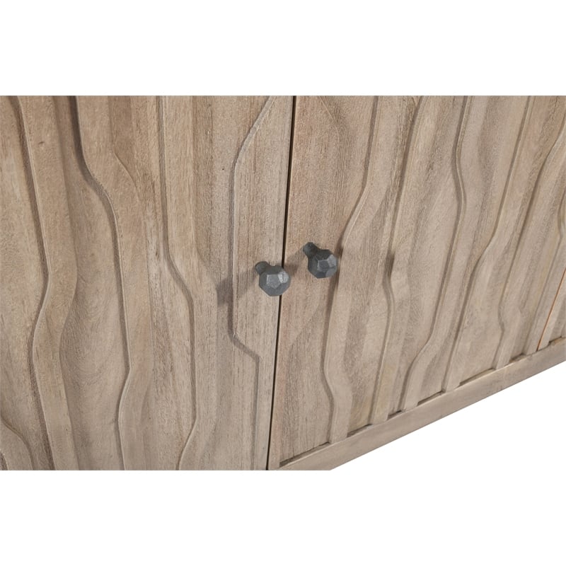 Orchard 4-Door Sideboard Transitional Light Ash Ivory Reclaimed Solid Wood
