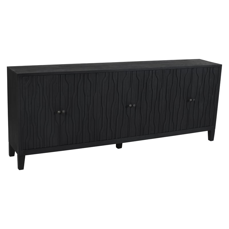 Orchard 6-Door Sideboard in Transitional Graphite Black on Reclaimed Solid Wood