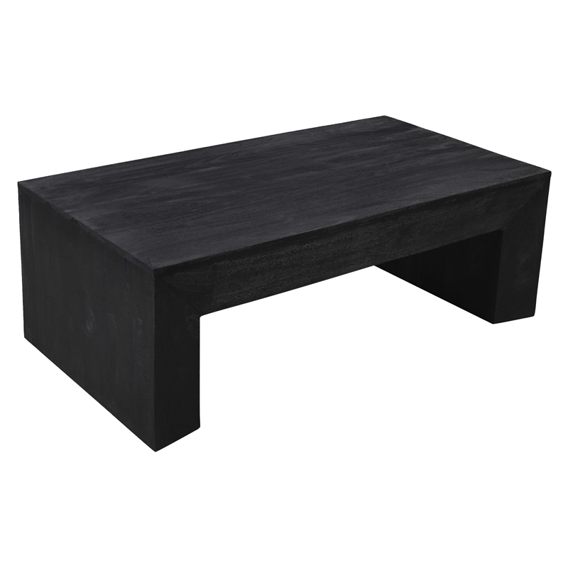 Goliath Cocktail Table in Modern Charcoal Gray Finish on Mango Solid Wood