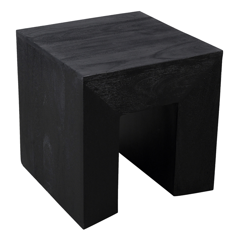 Goliath Side Table in Modern Charcoal Gray Finish on Mango Solid Wood