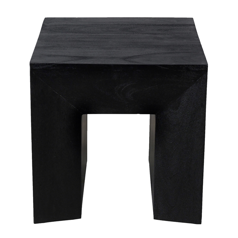 Goliath Side Table in Modern Charcoal Gray Finish on Mango Solid Wood