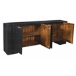Goliath 4-Door Sideboard in Modern Charcoal Gray Finish on Mango Solid Wood