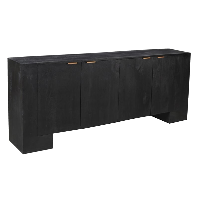 Goliath 4-Door Sideboard in Modern Charcoal Gray Finish on Mango Solid Wood