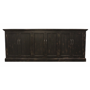 Manhattan Beach 6-Door Sideboard in Traditional Antique Black on Solid Wood