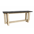 Bradford Rectangular Console Table in Modern Black Marble on Solid Wood Base