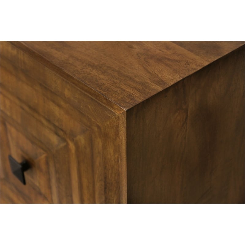 Crest 3-Door Sideboard in Mid-Century Chestnut Finish on Solid Wood
