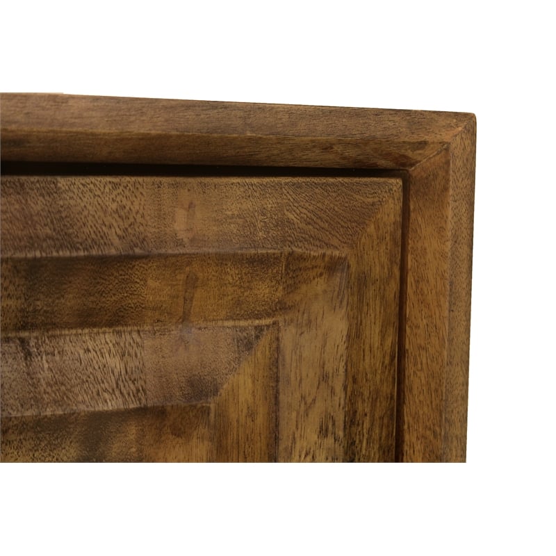 Crest 3-Door Sideboard in Mid-Century Chestnut Finish on Solid Wood