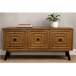 Crest 3-Door Sideboard in Mid-Century Chestnut Finish on Solid Wood