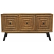Crest 3-Door Sideboard in Mid-Century Chestnut Finish on Solid Wood