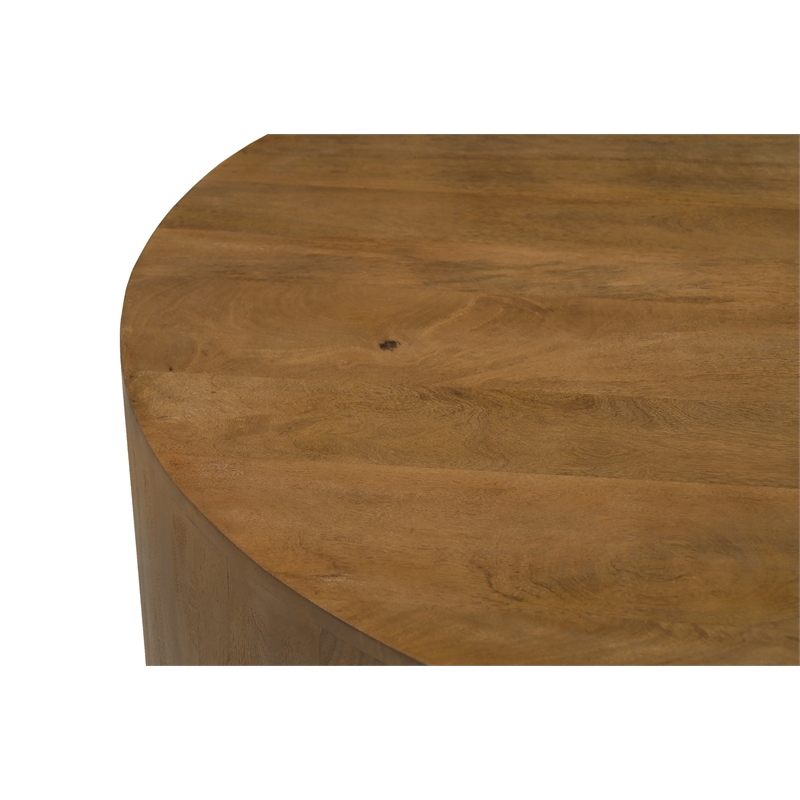 Flagstaff Round Cocktail Table in Modern Spice Tan Finish on Solid Wood