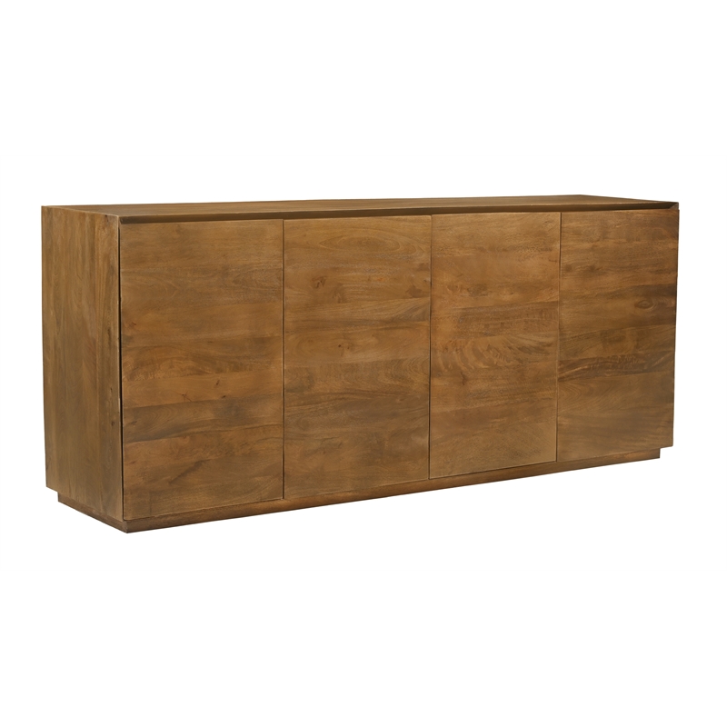 Flagstaff 4-Door Sideboard in Modern Spice Tan Finish on Solid Wood