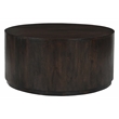 Flagstaff Round Cocktail Table in Modern Barista Brown Finish on Solid Wood