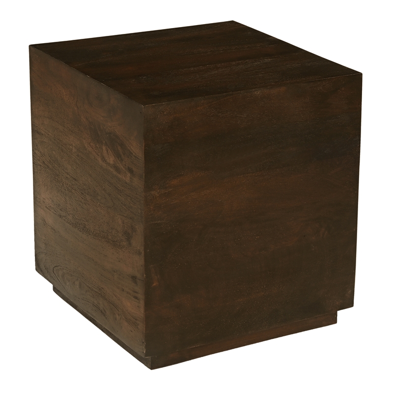 Flagstaff Square Side Table in Modern Barista Brown Finish on Solid Wood