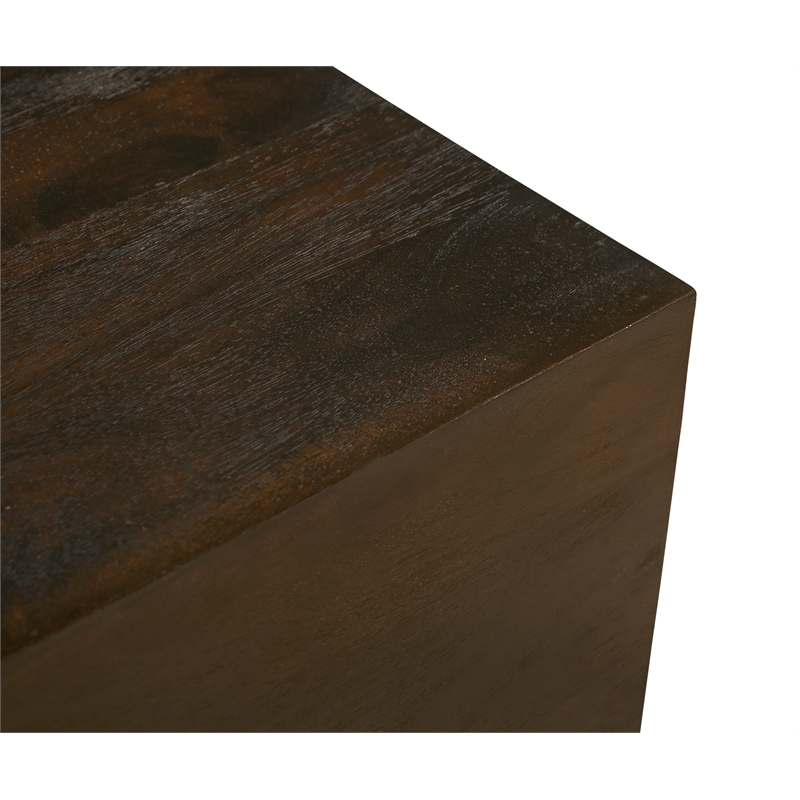 Flagstaff Square Side Table in Modern Barista Brown Finish on Solid Wood