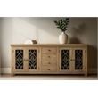 Hearst Sideboard 4-Drawer 4-Door in Traditional Natural Finish on Solid Wood
