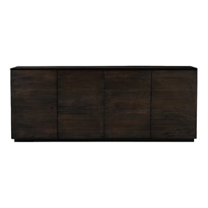 Flagstaff 4-Door Sideboard in Modern Barista Brown Finish on Solid Wood