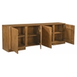 Percy 4-Door Sideboard in Modern Acacia Tan Finish on Acacia Solid Wood