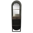 Felix Tall Wine Cabinet Home Bar in Transitional Black Finish on Solid Wood