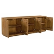 Bernard 6-Door Sideboard in Modern Acacia Tan Finish on Acacia Solid Wood