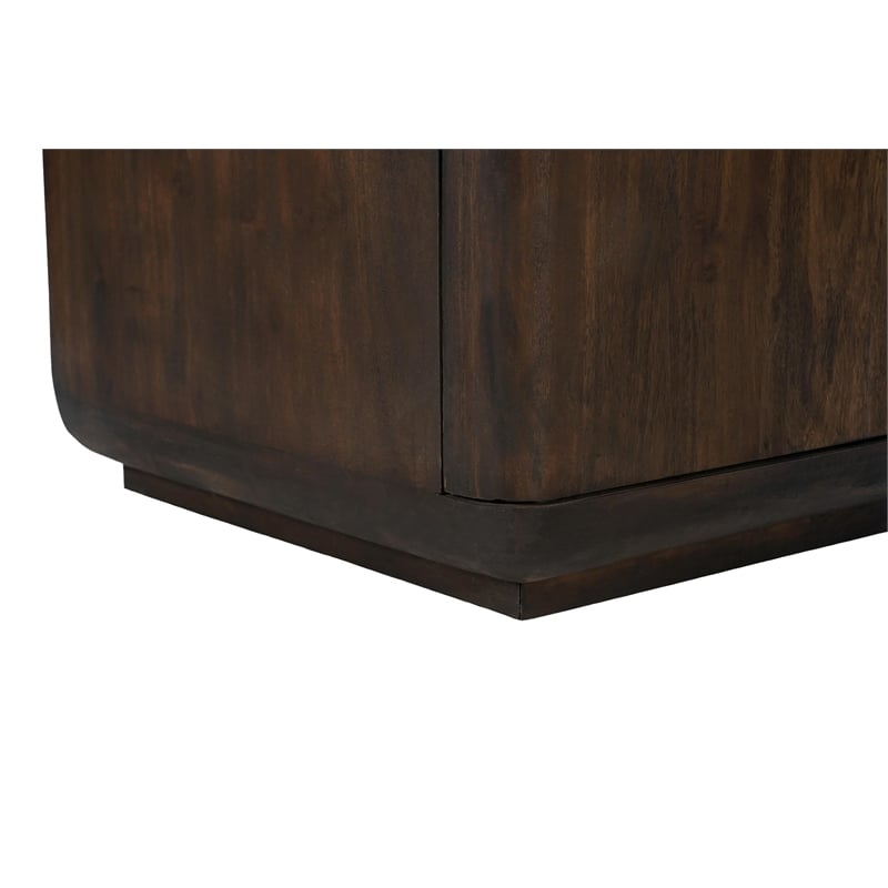 Bernard 4-Door Sideboard in Modern Barista Brown Finish on Acacia Solid Wood