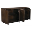 Bernard 4-Door Sideboard in Modern Barista Brown Finish on Acacia Solid Wood