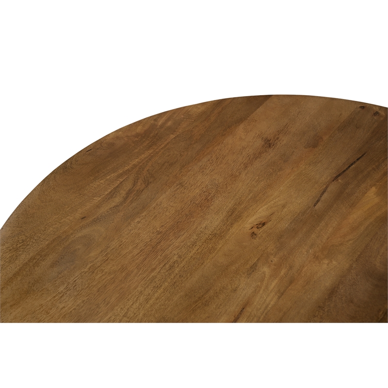 Flagstaff Round Cocktail Table 2-Drawer in Modern Spice Tan Finish on Solid Wood