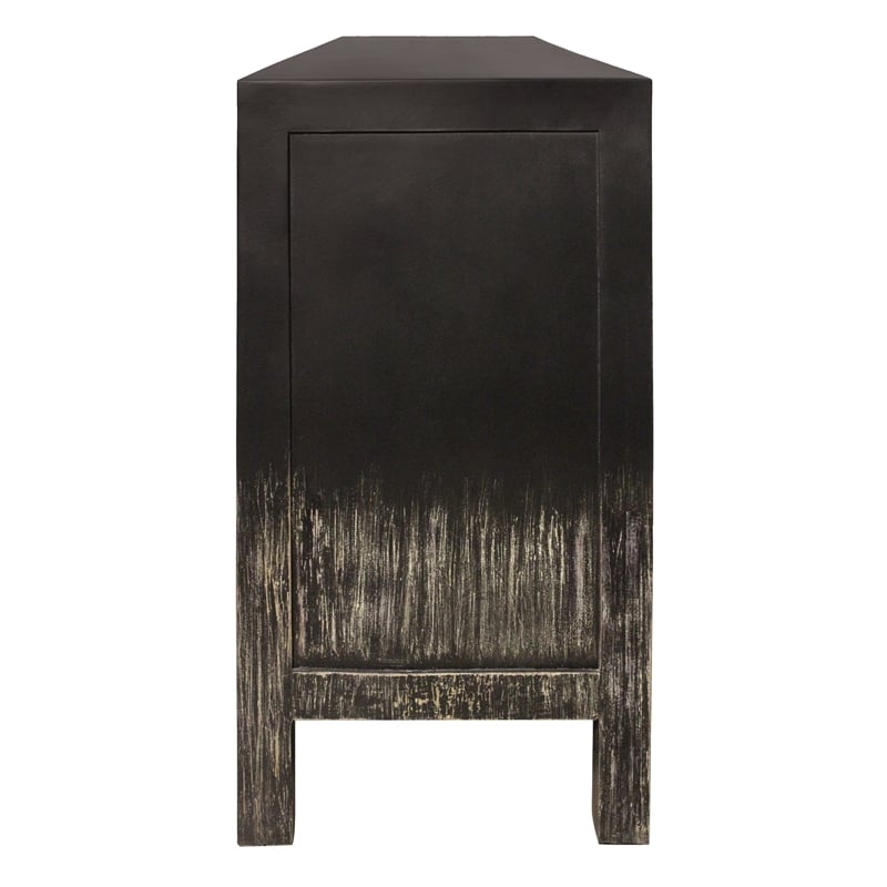Magma 2-Door Sideboard in Modern Distressed Black Finish on Solid Wood