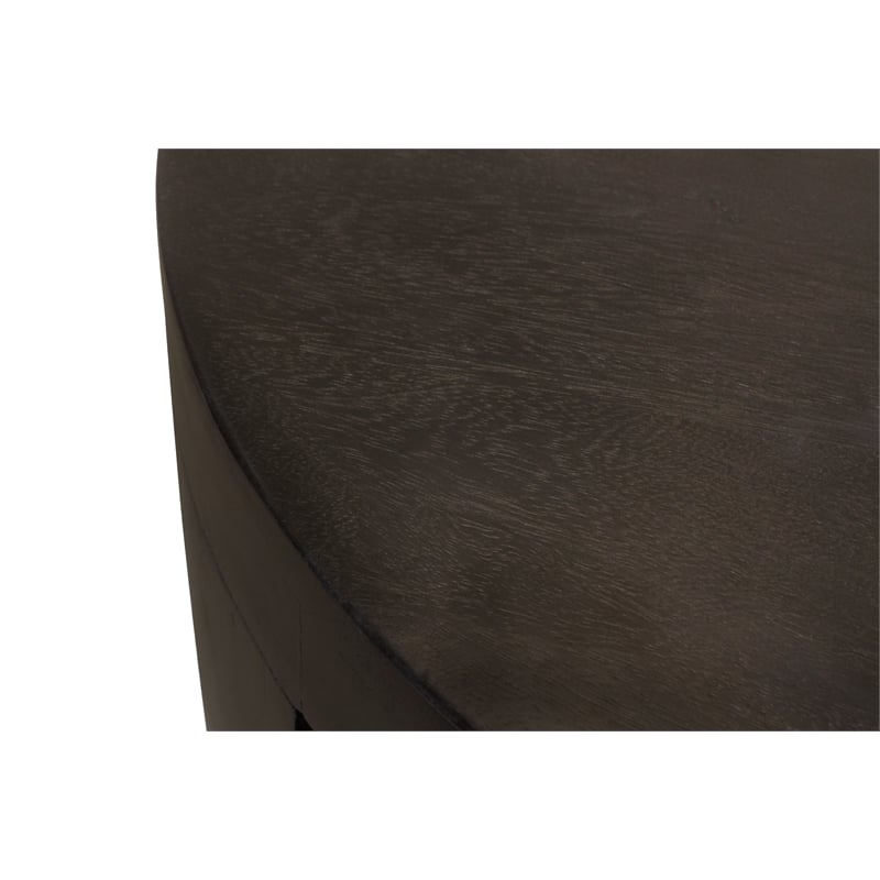 Molly Cocktail Table 2-Piece Set in a Modern Natural Black on Solid Wood