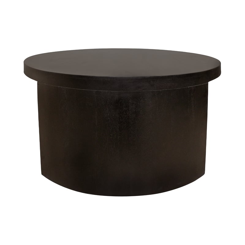 Molly Cocktail Table 2-Piece Set in a Modern Natural Black on Solid Wood