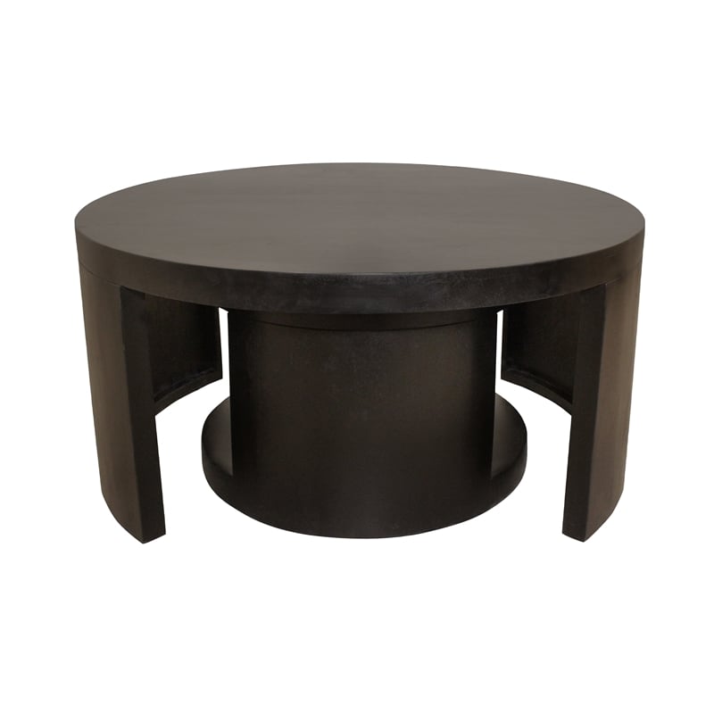 Molly Cocktail Table 2-Piece Set in a Modern Natural Black on Solid Wood