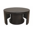Molly Cocktail Table 2-Piece Set in a Modern Natural Black on Solid Wood