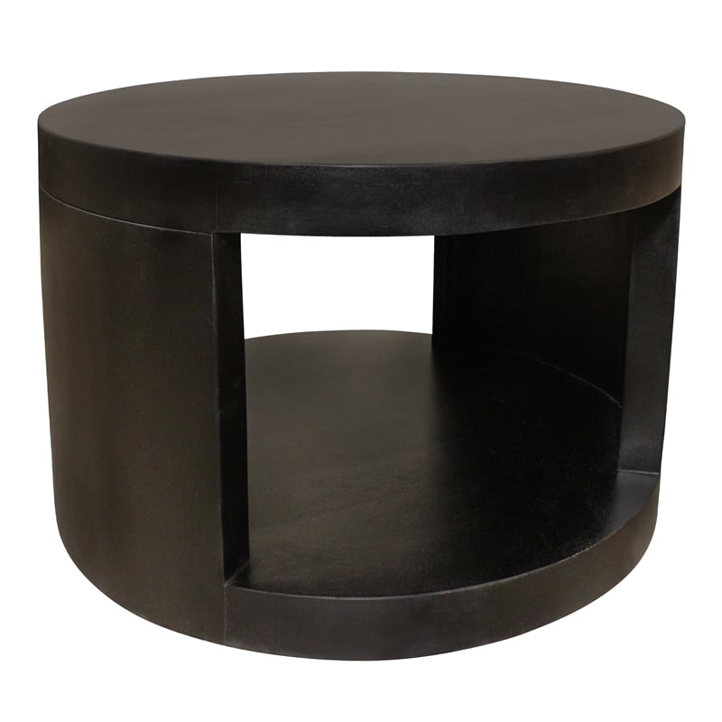 Molly Cocktail Table 2-Piece Set in a Modern Natural Black on Solid Wood