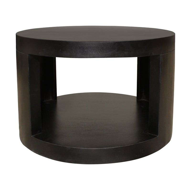 Molly Cocktail Table 2-Piece Set in a Modern Natural Black on Solid Wood