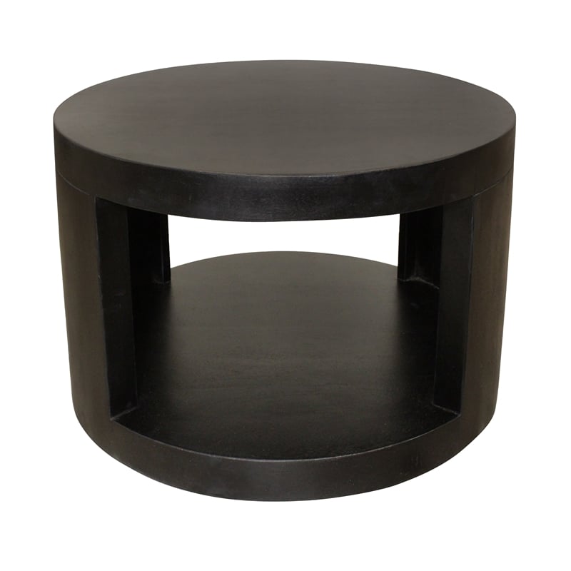 Molly Cocktail Table 2-Piece Set in a Modern Natural Black on Solid Wood