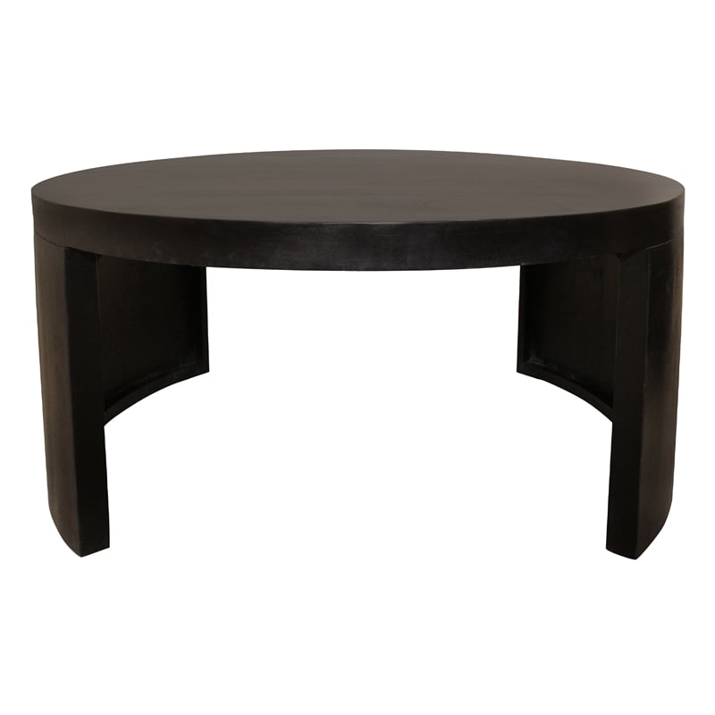 Molly Cocktail Table 2-Piece Set in a Modern Natural Black on Solid Wood