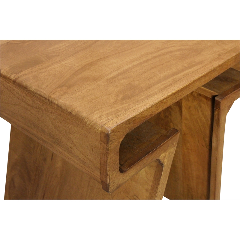 Tyson Nesting End Table 2-Piece Set in Modern Royal Walnut Finish on Solid Wood