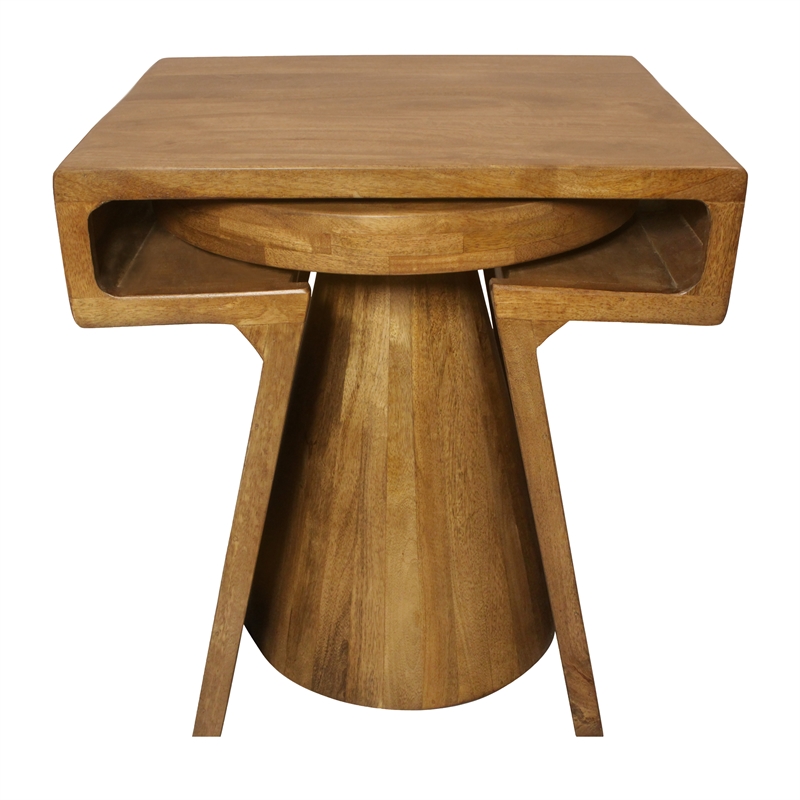 Tyson Nesting End Table 2-Piece Set in Modern Royal Walnut Finish on Solid Wood