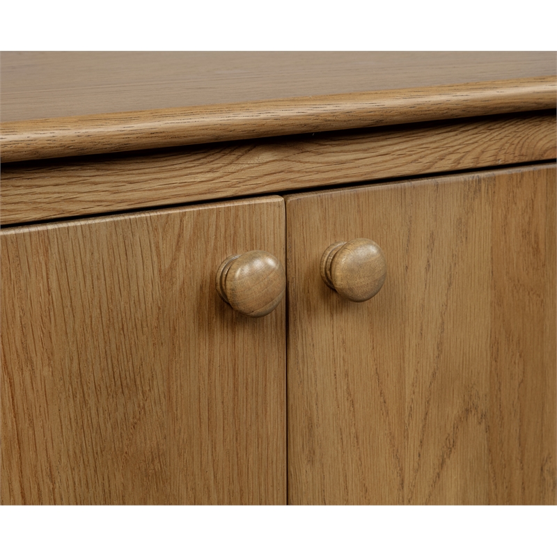 Astrid 6-Door Sideboard in a Mid-Century Natural Finish on Oak Solid Wood