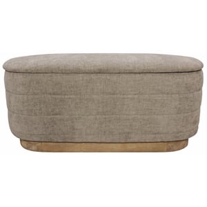 Jackie Storage Bench in Contemporary Slate Multi-Weave Fabric on Solid Wood Base