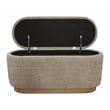 Jackie Storage Bench in Contemporary Slate Multi-Weave Fabric on Solid Wood Base