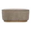 Jackie Storage Bench in Contemporary Slate Multi-Weave Fabric on Solid Wood Base