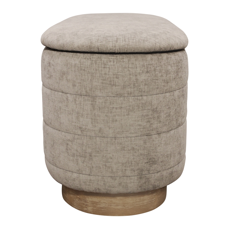 Jackie Storage Bench in Contemporary Slate Multi-Weave Fabric on Solid Wood Base