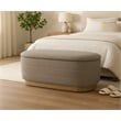 Jackie Storage Bench in Contemporary Slate Multi-Weave Fabric on Solid Wood Base