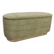 Jackie Storage Bench in Contemporary Leaf Green Multi-Weave Fabric on Solid Wood