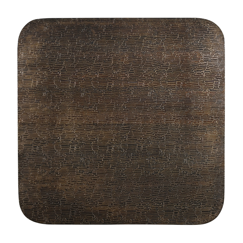 Landon Cocktail Table in Contemporary Stamped Brass Cladding on Solid Wood