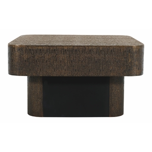 Landon Cocktail Table in Contemporary Stamped Brass Cladding on Solid Wood