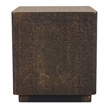 Landon Side Table in Contemporary Stamped Brass Cladding on Solid Wood